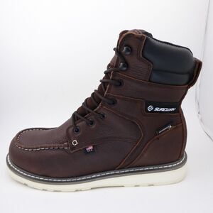 SUREWAY Heavy Duty Soft Toe Full Grain Leather Work Boots Brown Men's: US 13